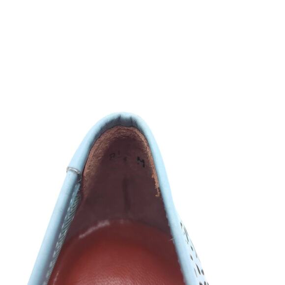 Sesto Meucci Womens Heels 8.5 Blue Leather Pumps Classic Vintage Coastal Softie - Picture 7 of 10